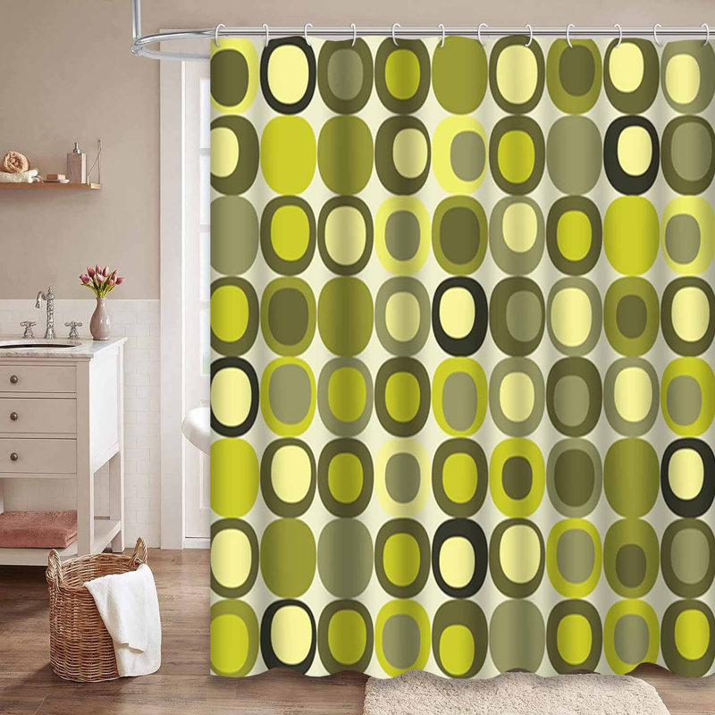 Rideau de douche imperméable rétro Mid Century, L 72 po x l 78 po
