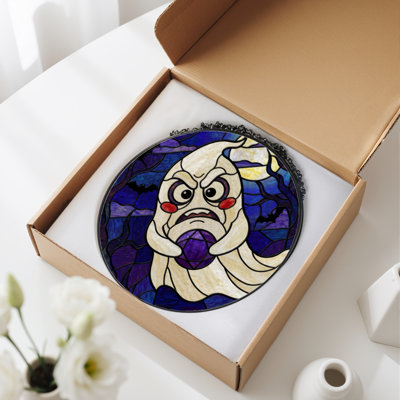 Vitrail en verre coloré 12 "H Ghost