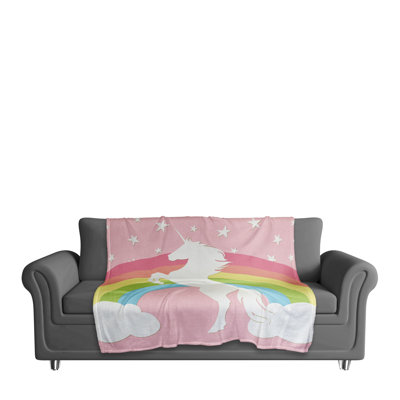 Jeté licorne arc-en-ciel