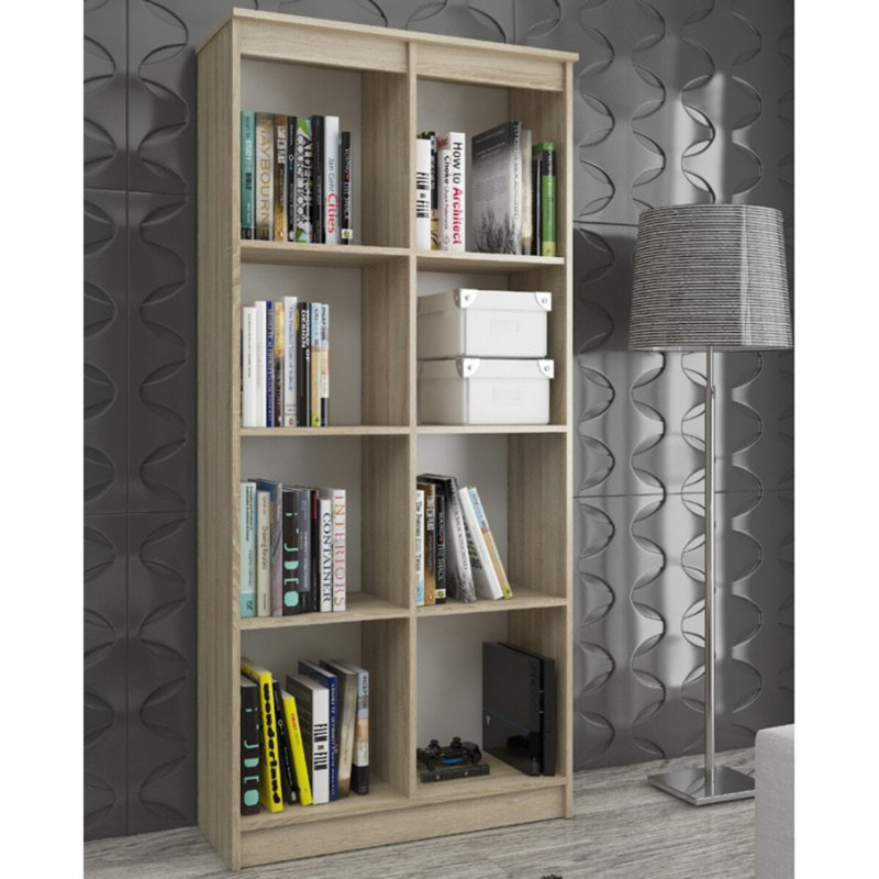 Alexsa 180 cm H x 80 cm W Standard Bookcase, Sonoma Oak