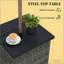 Table de bout carrée pour l'extérieur, table d'appoint en osier avec trou pour parasol-947685407