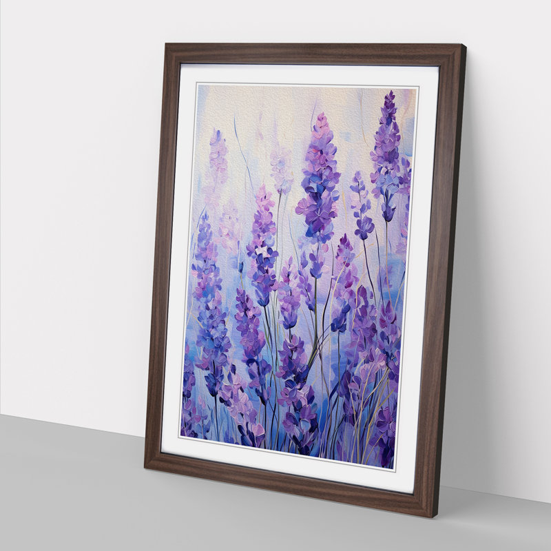 Lavender Flower Abstract - Framed Print, Walnut Framed, 34cm H x 25cm W x 2" D