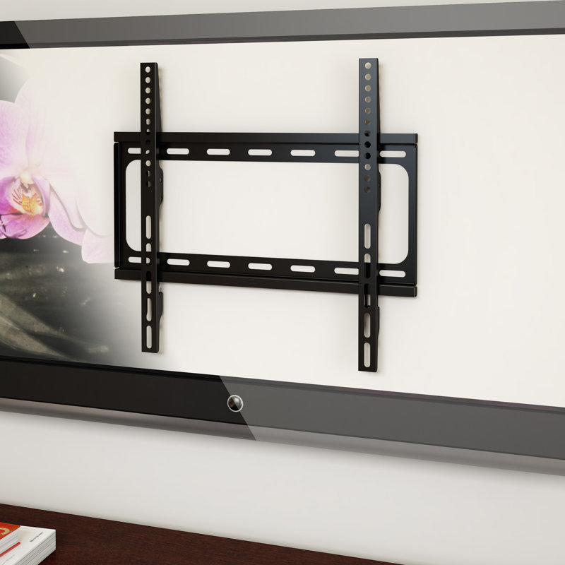 Support mural plat noir pouvant supporter jusqu'à 66 lb