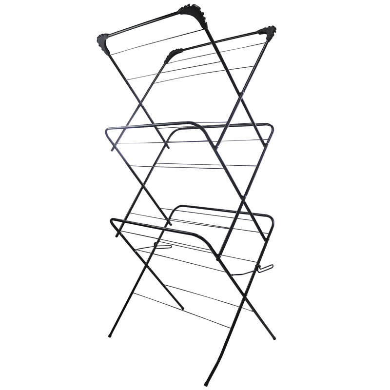 Metal Foldable Accordion Drying Rack, Black
