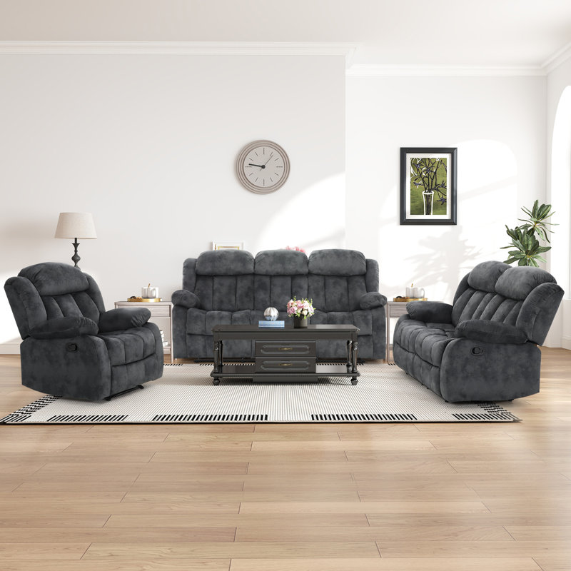 Ireneo 3 - Piece Living Room Set, Dark Gray