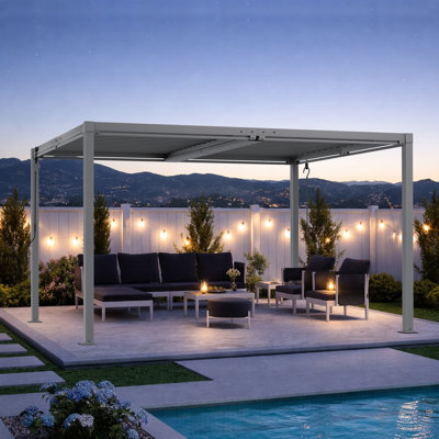 Pergola à persiennes en aluminium 10 'x 13' avec toit ajustable pour patio et cour arrière