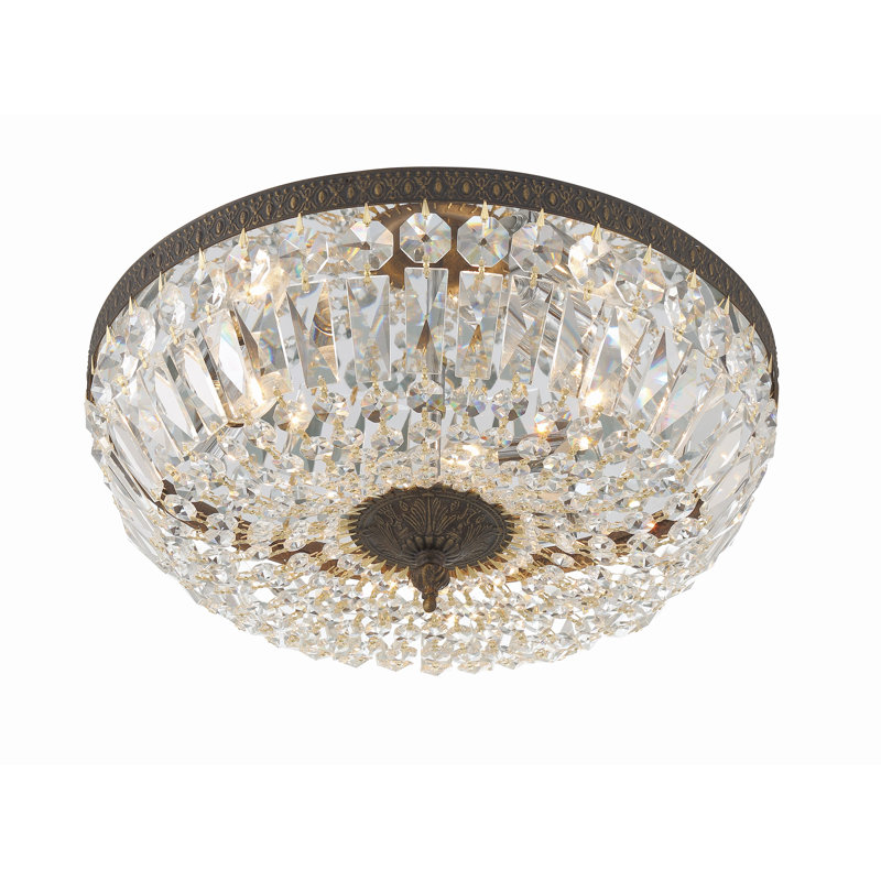 Plafonnier encastré 3 lumières 16 po Weese, Taillé à la main