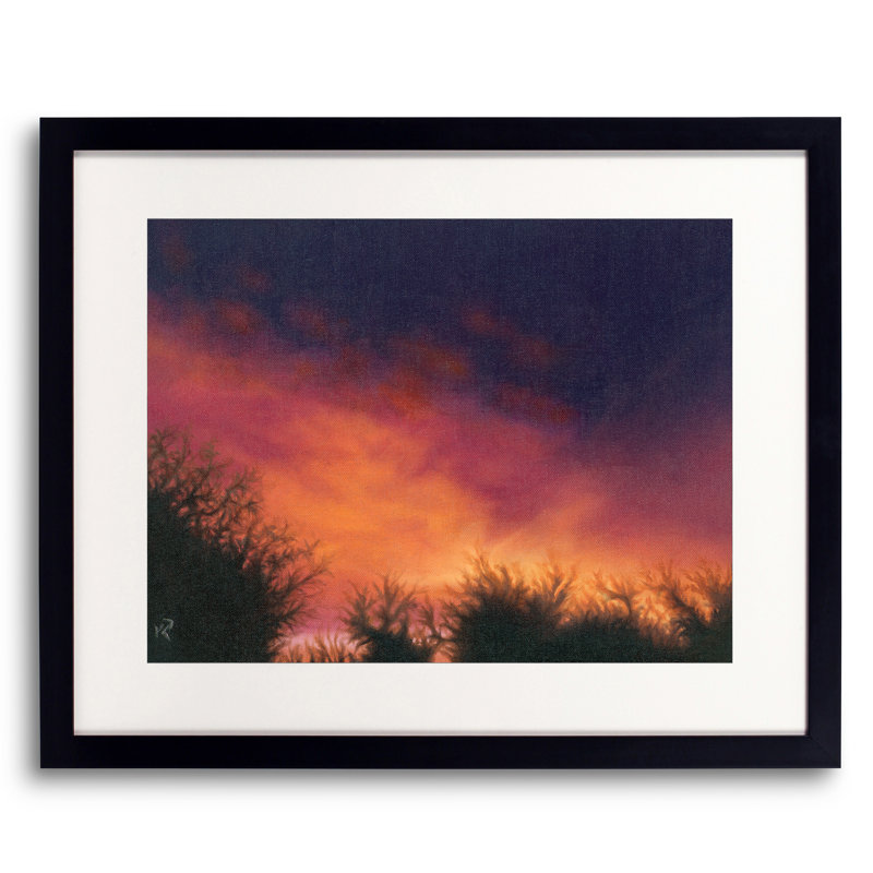 Sunset Print by KC Pollak, Black Framed Paper, 25.25" H x 31.25" W x 0.88" D, White