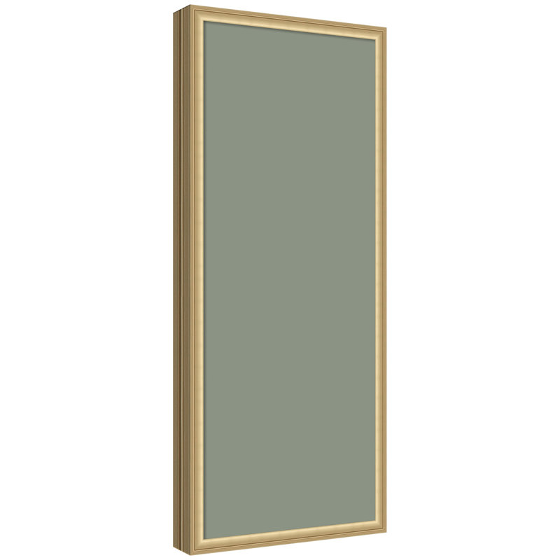 Tableau d'affichage en lin encadré en tissu, Vert clair, H 42 po x l 18 po x P 1,25 po, Or de Florence
