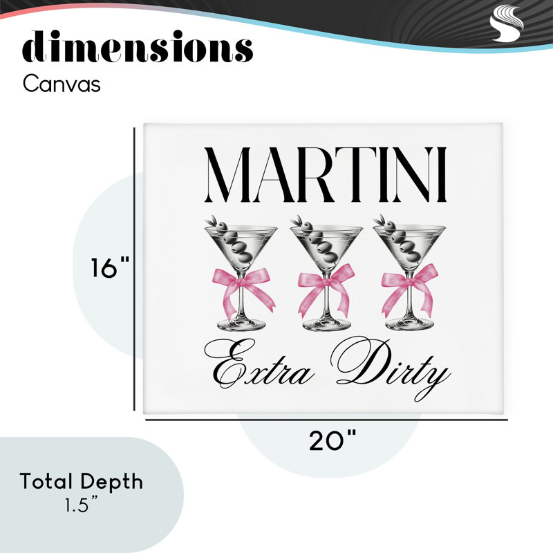 «Pink Ribbon Martini Trio», design par Lettré et doublé, 16 x 20