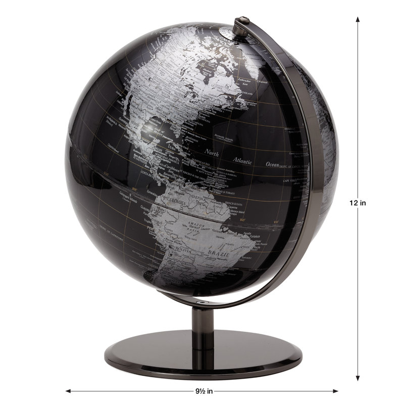 Vicksburg Desktop World Globe, Black
