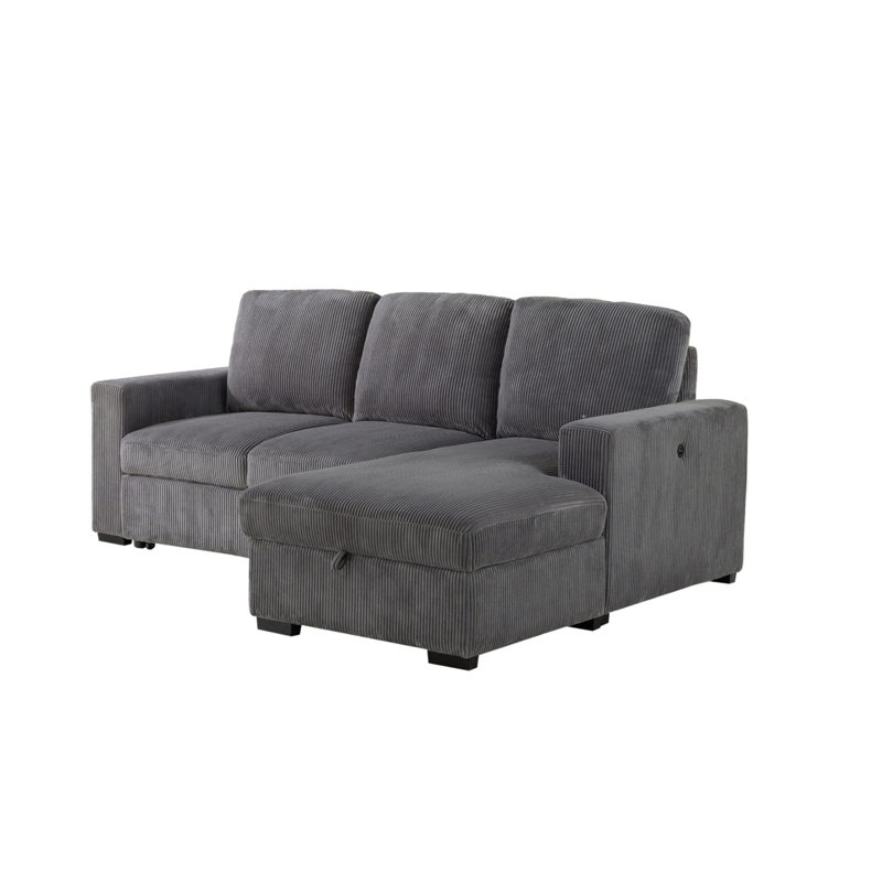 Melody Grey Sectional With Pullout
