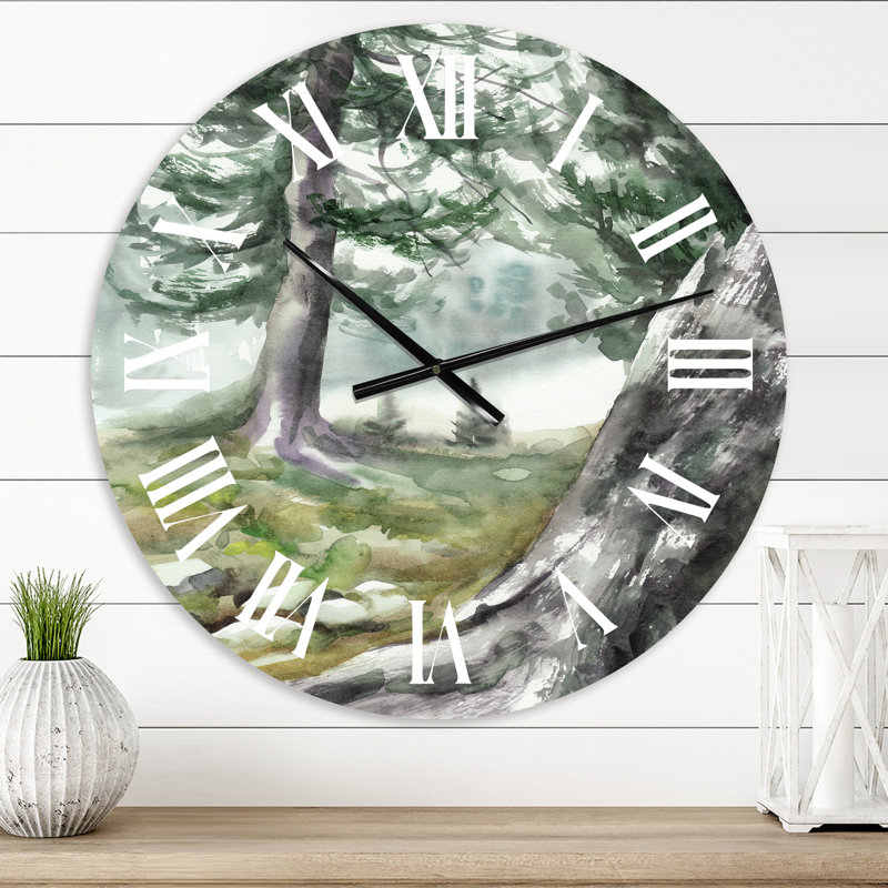 Horloge murale Pine House In The Morning Morning - Lake House, Moyen
