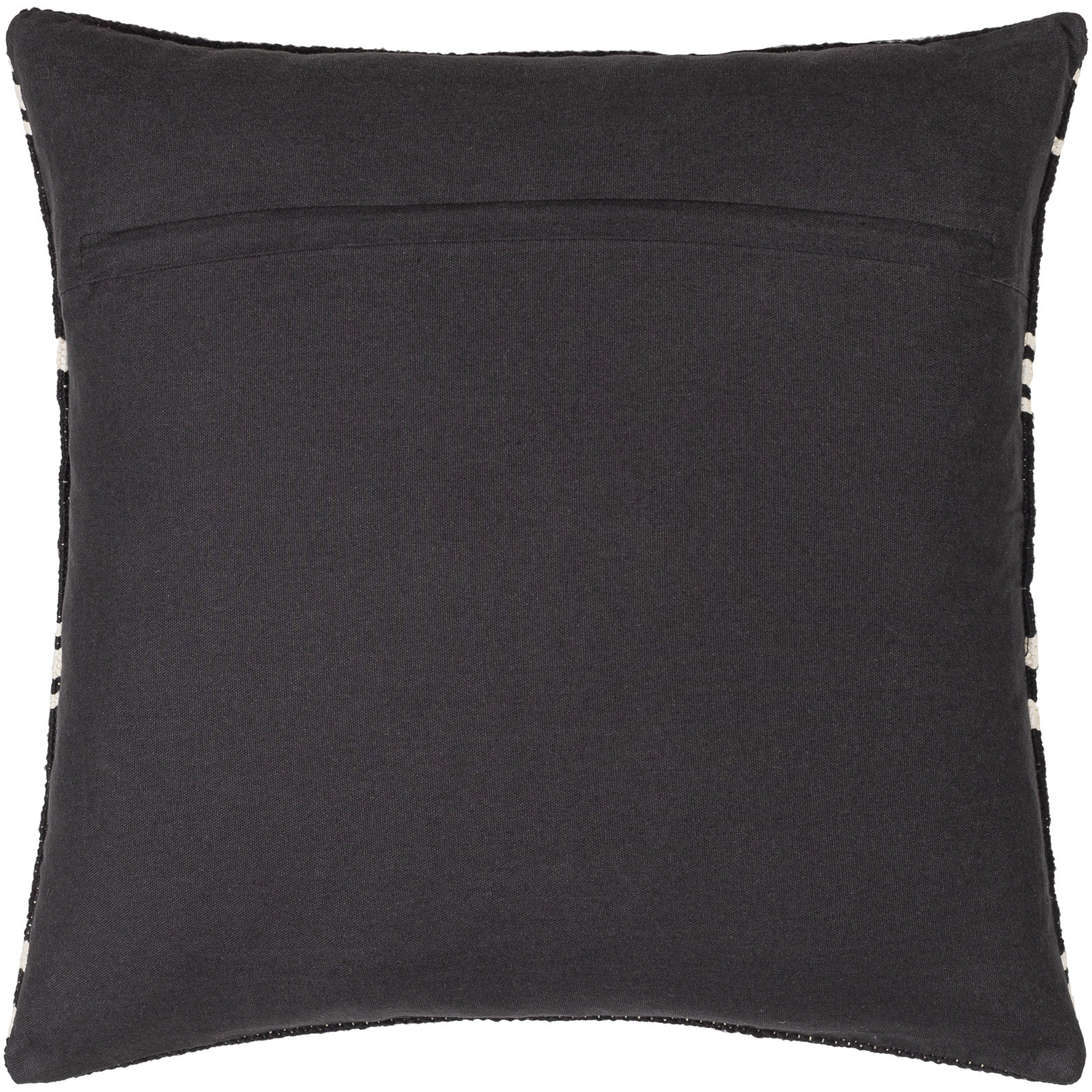 Chanterelle Embroidered Cotton Throw Pillow, 22" x 22", Black/White, Pillow Cover Only - No Insert