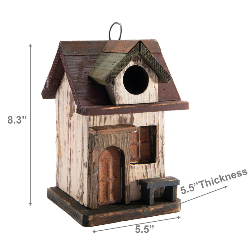 Maison d'oiseaux en bois avec banc Haight