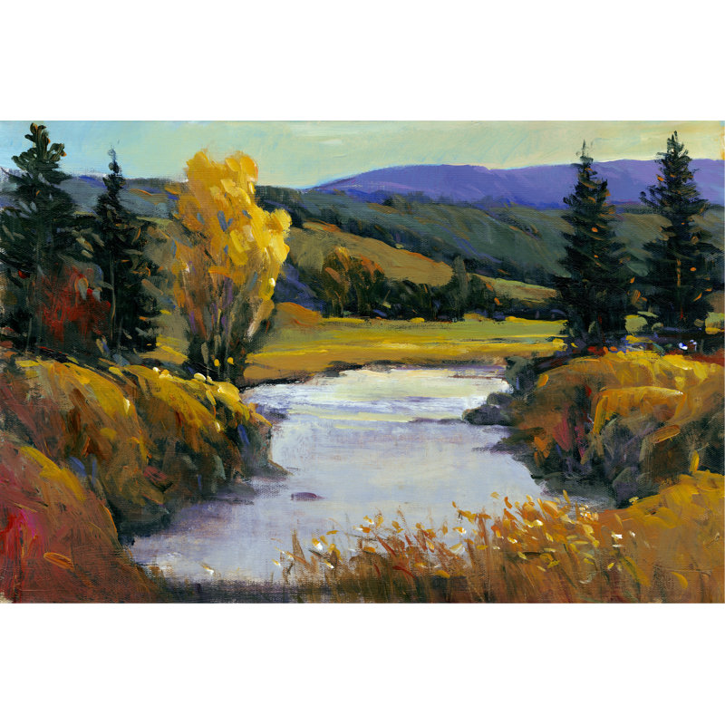 «Purple Mountain View I», peinture sur toile, H 8 po x l 12 po