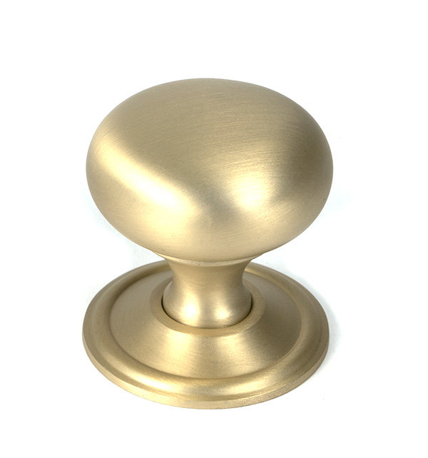 Mushroom Cabinet Knob, Satin Brass, 1.54" Knob Diameter