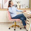 Chaise de bureau moderne en velours, fauteuil de bureau pivotant sans accoudoir pour bureau à domicile-567156628