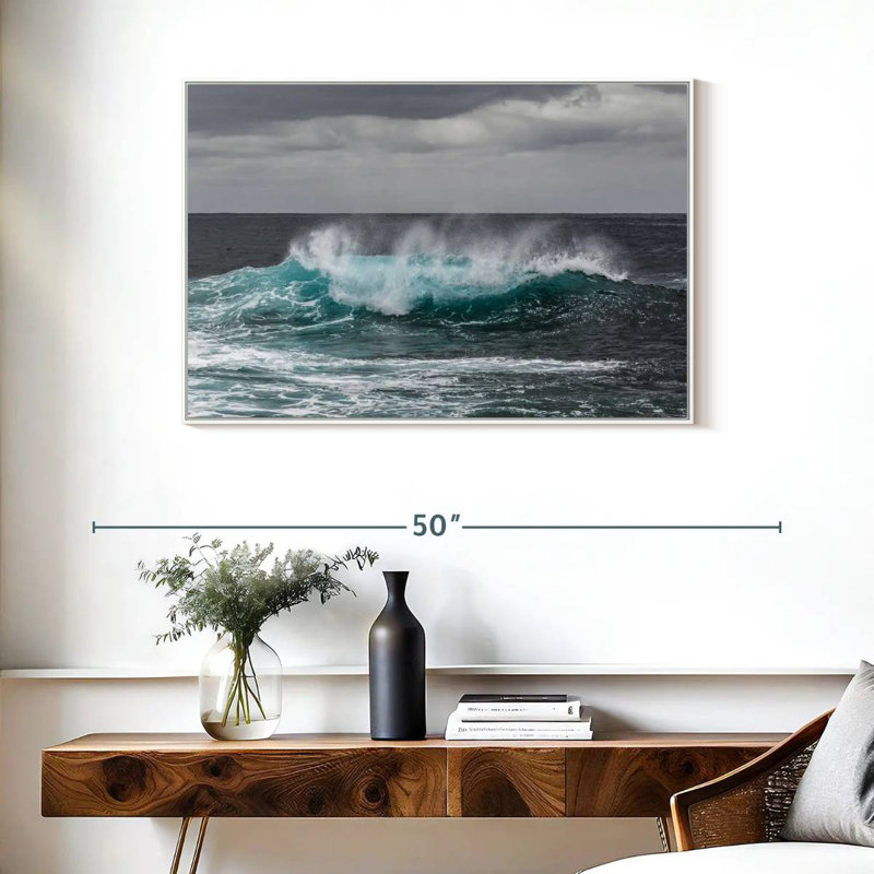 Ocean Wave Pop, Floating Frame White, 37" X 25"