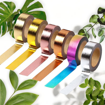 Washi Tape Set - 6 Rolls, 15mm x 10m