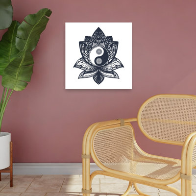 Lotus Yin Yang Harmony Peaceful Contemporary Lotus Flower Nature Wall Art