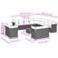  Ensemble de canapé de patio 14 pièces avec coussins en rotin de polyester noir