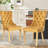 Dining Table Set,  24" Round Dining Table And 2 Velvet Dining Chairs With Gold-plated Legs-738060566-737608189