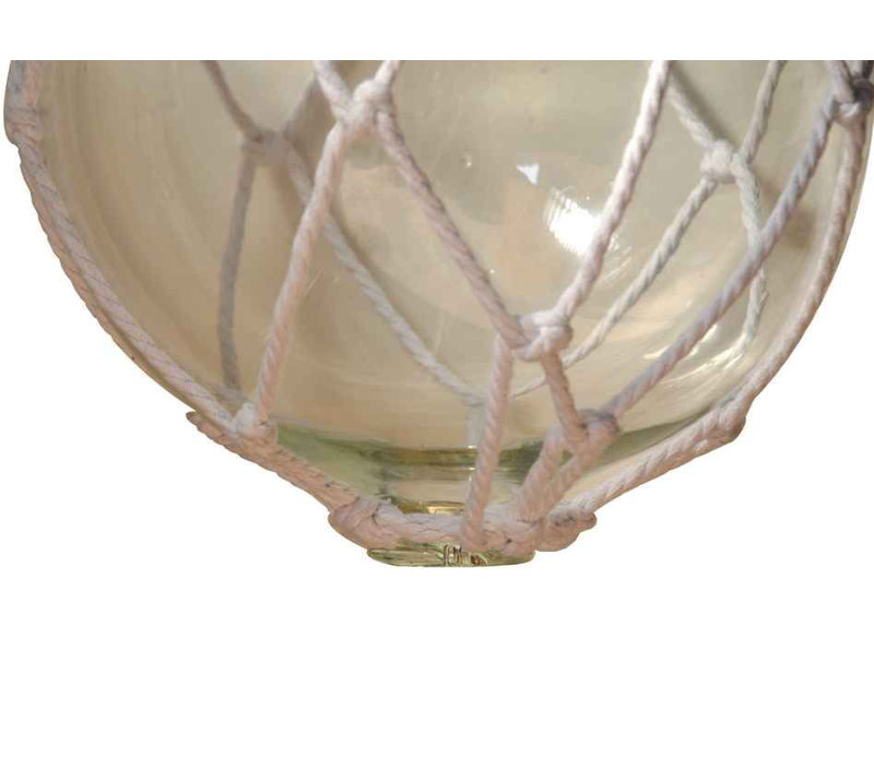 Décoration murale boule flotteur de pêche en verre japonais, Transparent/blanc, H 8 po x l 4 po x P 4 po