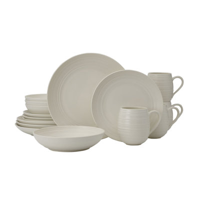 Swirl Coupe 16-Piece Dinnerware Set, Service for 4