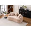 Causeuse Boneless avec tissu en chenille grain de bois, canapé en éponge haute densité, canapé compact sans assemblage pour petits espaces et appartements, capacité de 300 lb-808491699