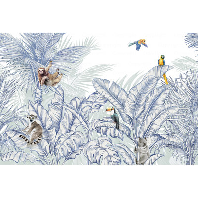 Papier peint faune jungle tropicale