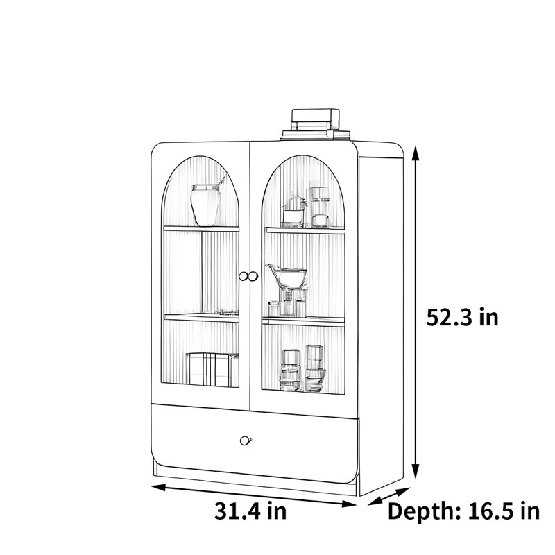 Lobsien, Blanc, (3 tablettes) H 52,3 po x l 31,4 po x P 16,5 po