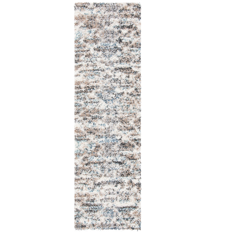 Xenia Shag Performance Geometric Rug, Runner 2'2" x 8'