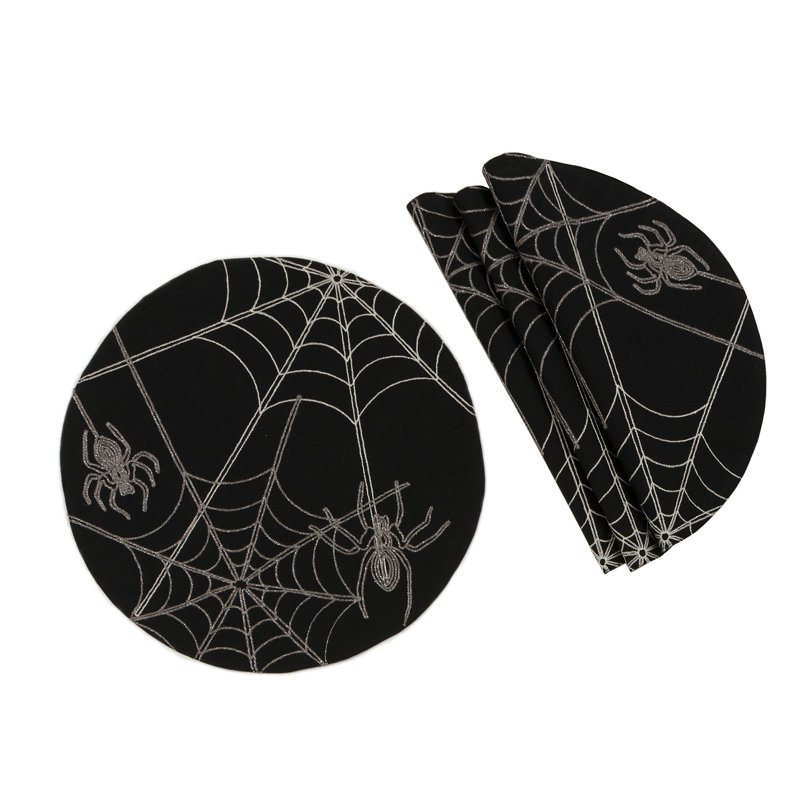 Napperon en toile d’Halloween 16 po, Noir