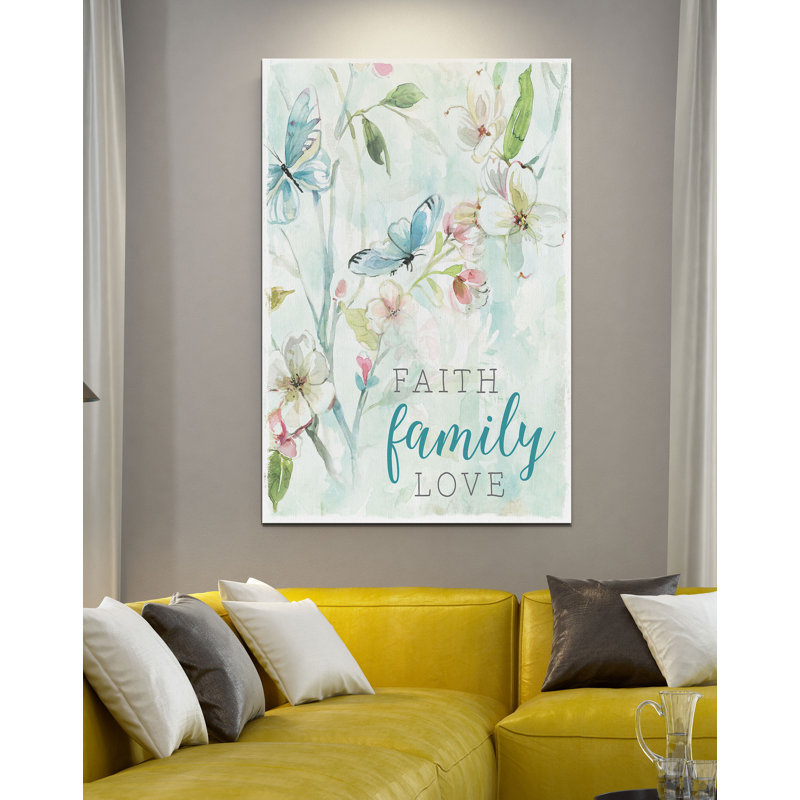 « foi family love », impression, H 18 po x l 12 po x P 1,5 po, Toile tendue