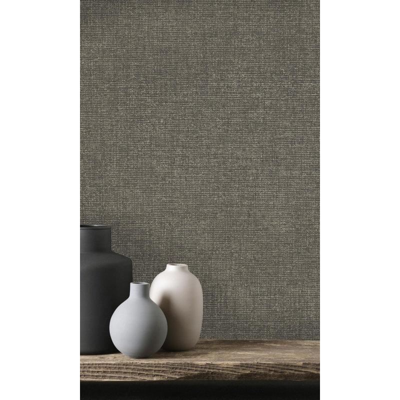 Rouleau de papier peint texturé L 33 pi x l 21 po Ochre, Gris anthracite