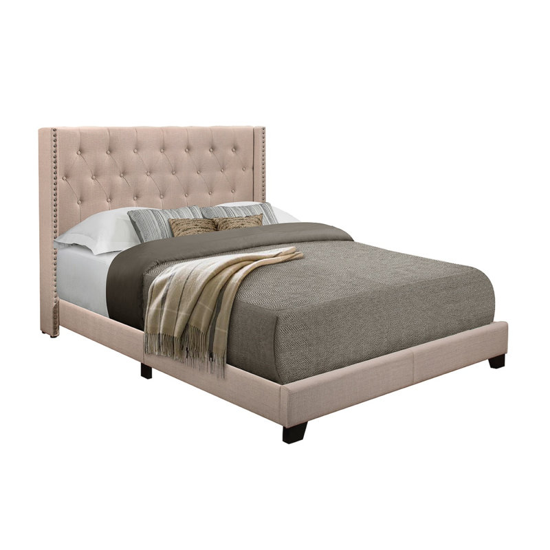 Lit tapissier Mynatt, Grand, Beige