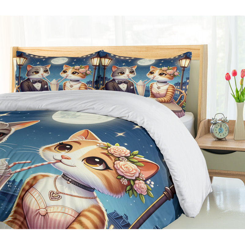 Cat Duvet Cover, California King Duvet Cover + 2 Standard Shams