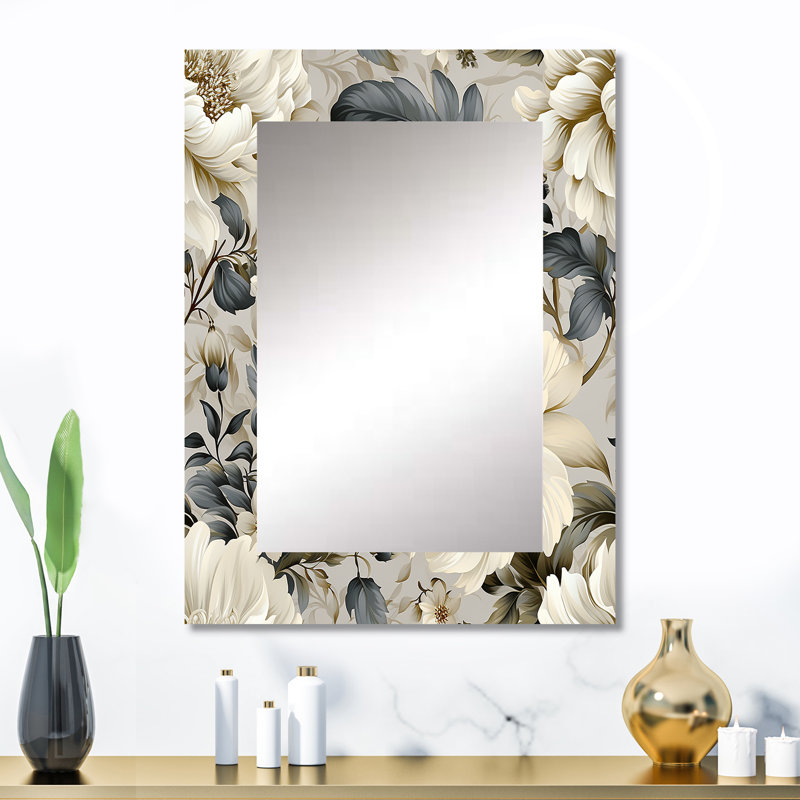 Urban Victorian Splendor, motif victorien - miroir décoratif floral, 32 po x 24 po
