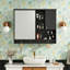 Armoire de rangement élégante pour salle de bain, armoire murale, armoire de rangement pour salle de bain avec porte miroir et tablette ajustable