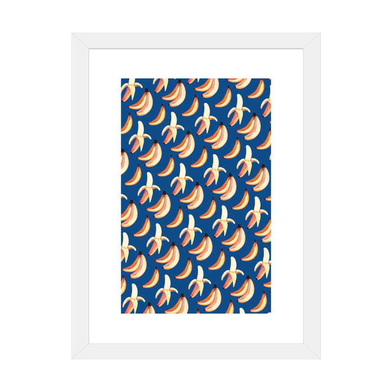 " Bananas " by Jo Taylor, White Framed Paper, White, 24" H x 16" W x 1" D