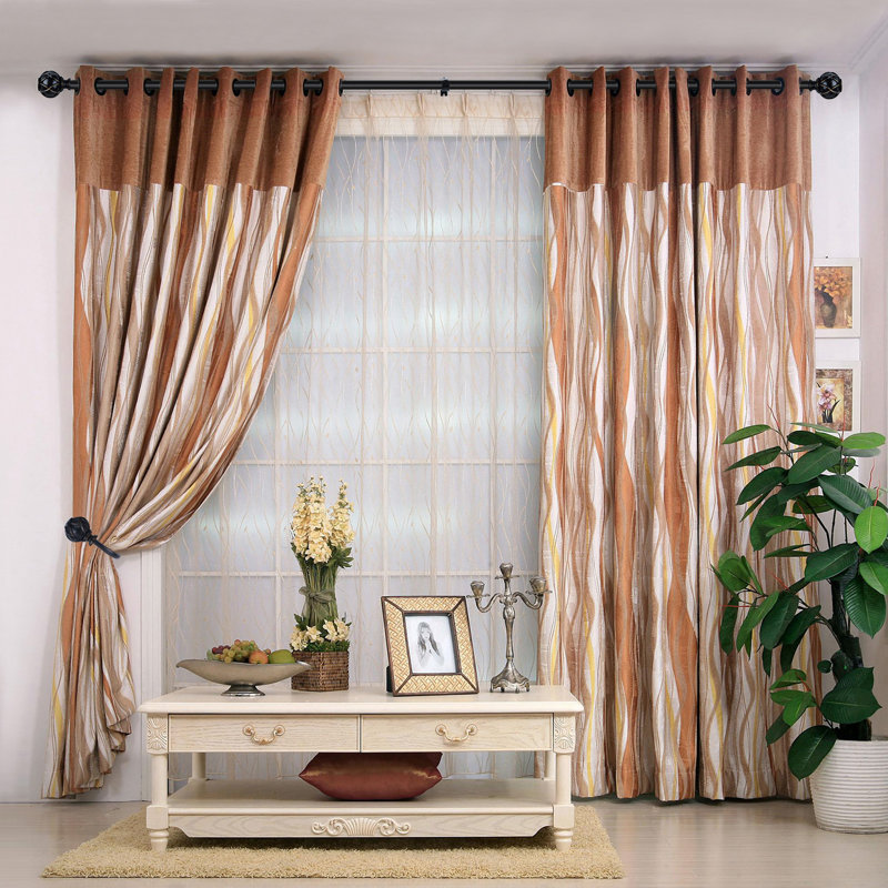 Tringle à rideaux simple réglable 1 po Saniyah, 72" - 144", Noir, noir, noir, noir