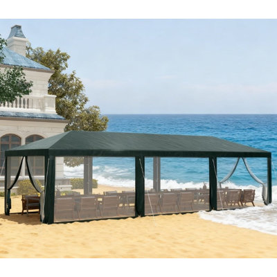 Abri-abri polyvalent, tente de fête, auvent extérieur et pavillon de jardin avec parois latérales amovibles