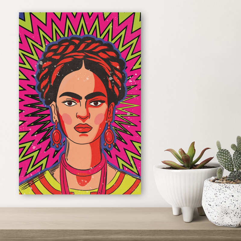 «Vibrant Frida Kahlo», impression moderne et audacieuse, art mural de ville moderne, 18" H x 12" W