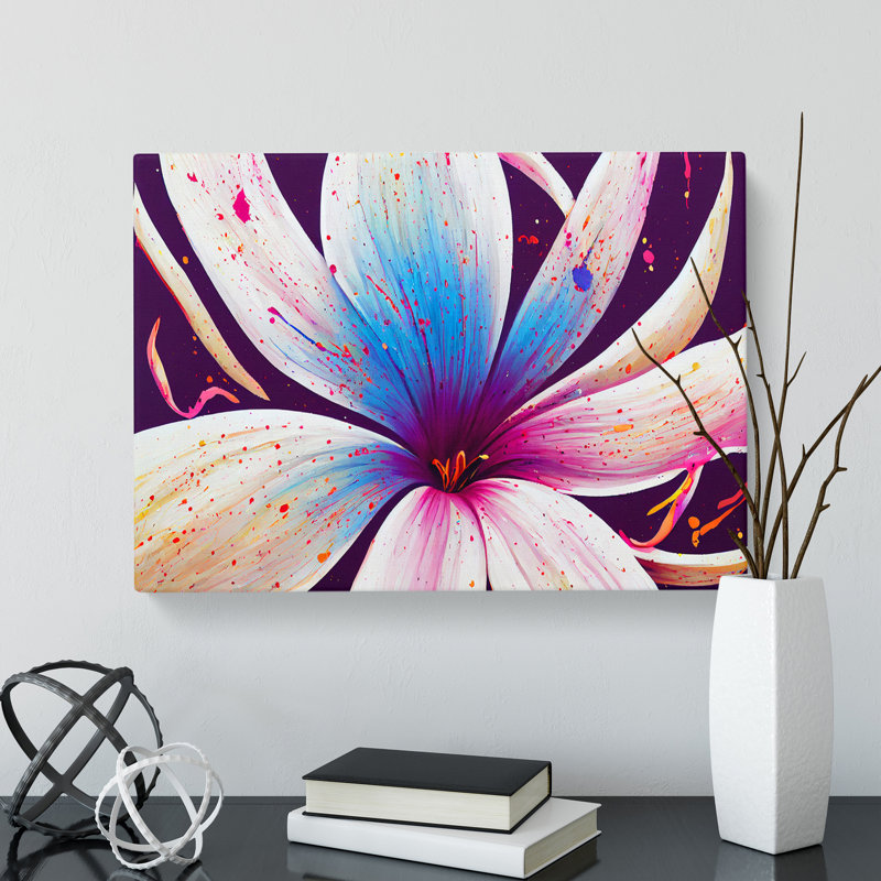 Lily Flower Splash Vol.2 Abstract - Wrapped Canvas Print, 35cm H x 50cm W x 3cm D