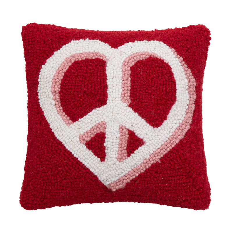 Heart Anchor Wool Hook Pillow