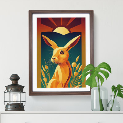 Hare Art Deco No.2 - Single Picture Frame Print