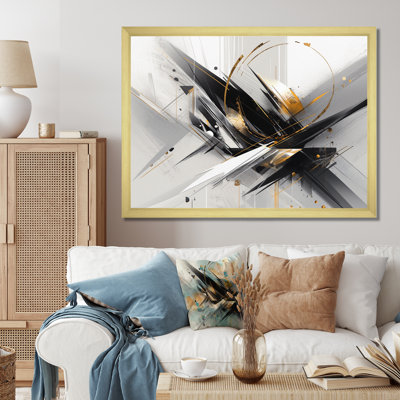 " Black Gold Multifaceted Whirls III "