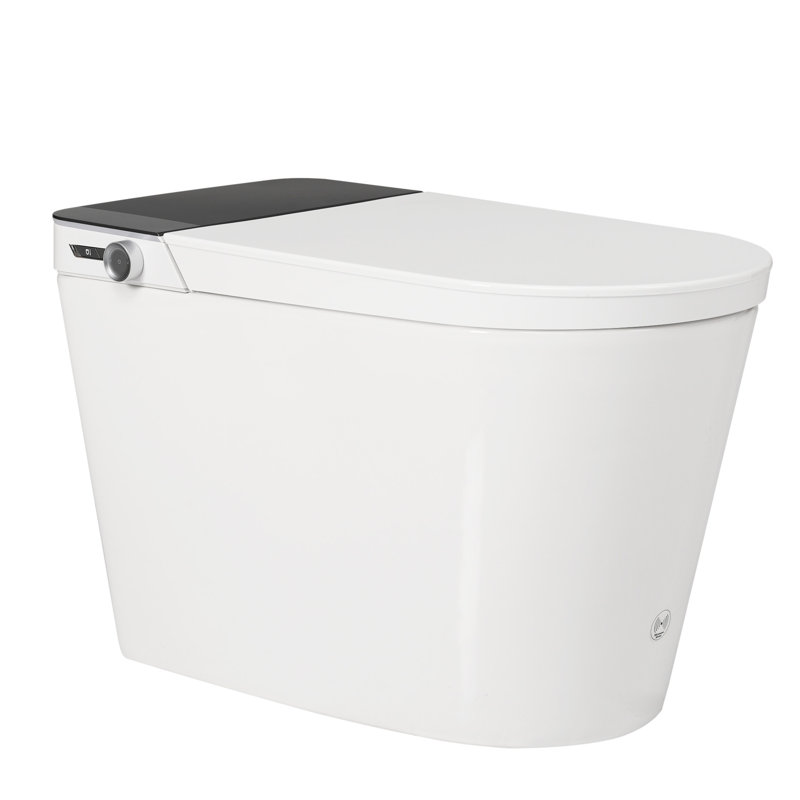 Smart Toilet With Bidet, Auto Open & Close Feature, Heated Seat, Warm Water And Dry, Foot Sensor, Fountain Washing Modes, Adjustable Temp, , Dryer Side Memory Buttons, High - Quality Ceramics