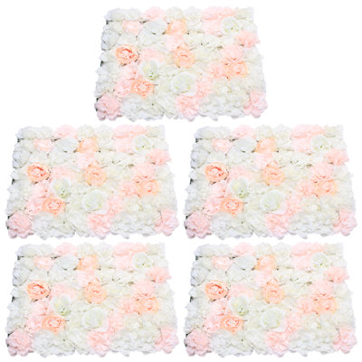 5 panneaux muraux de fleurs, décoration murale fleurs artificielles